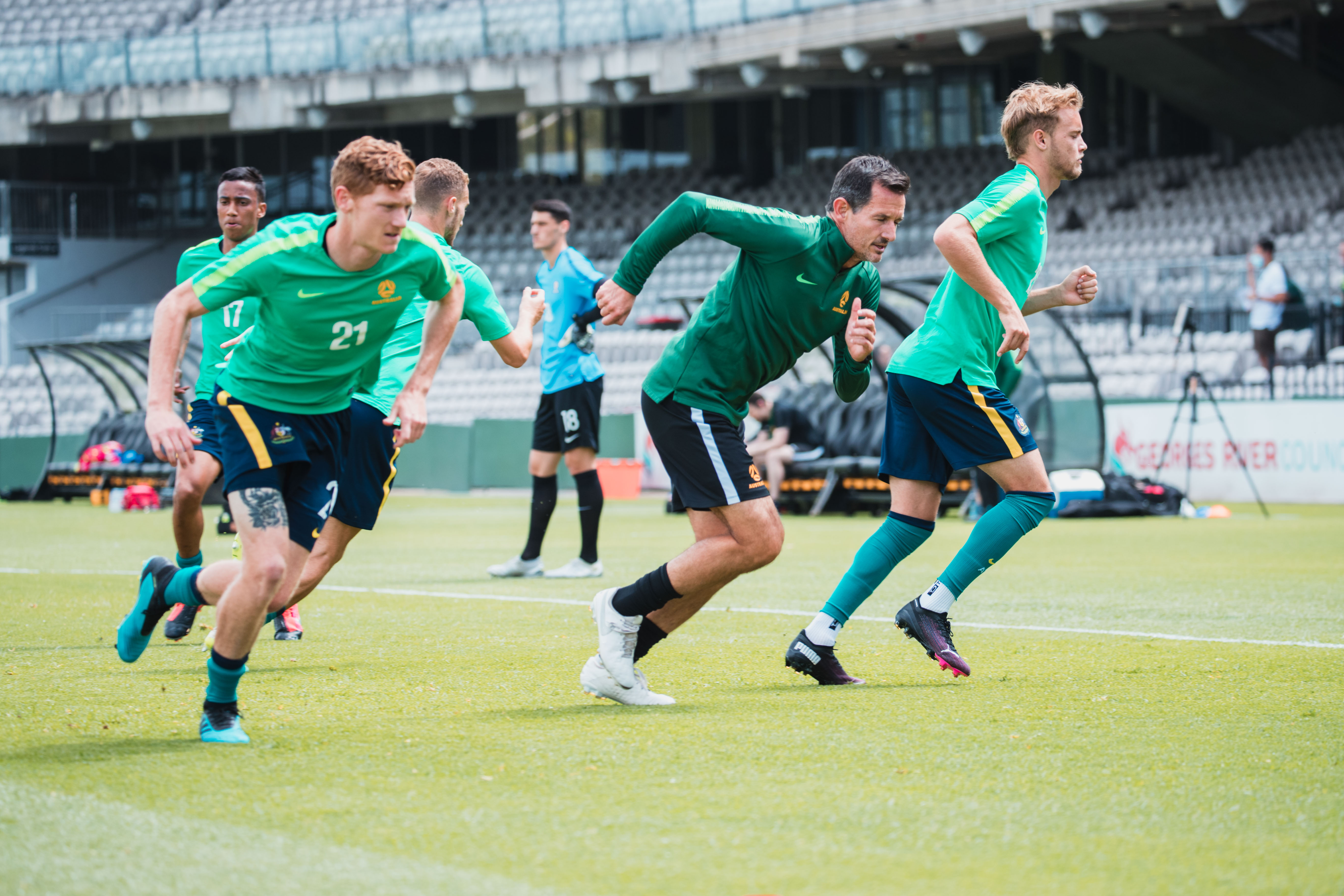 Olyroos in warm up Olyroos in warm up