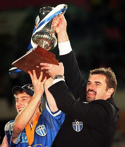 Ange Postecoglou with the NSL Championship