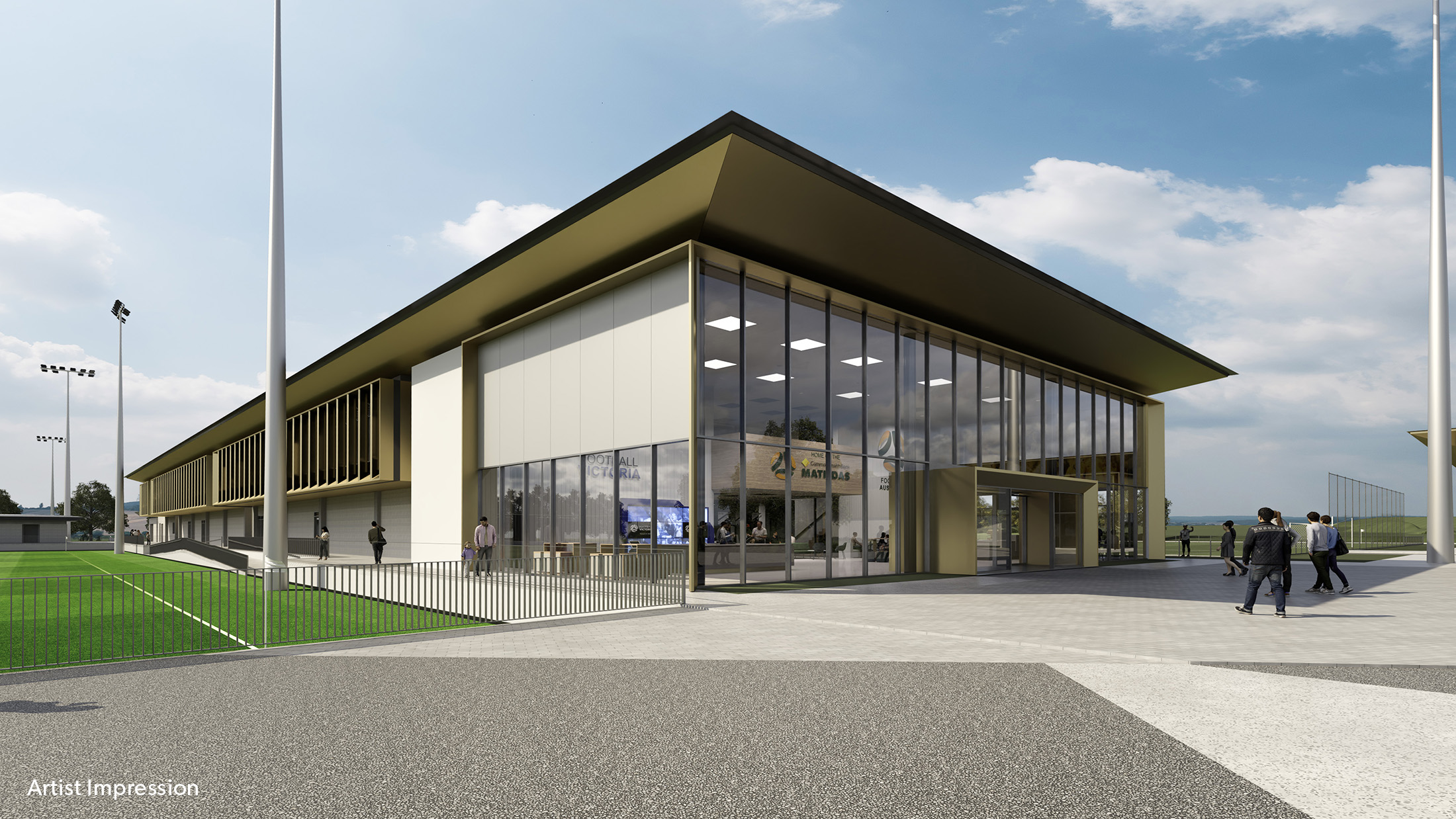 Artist Impression: Main entry of The Home of the Matildas at La Trobe University (Photo: Football Victoria)