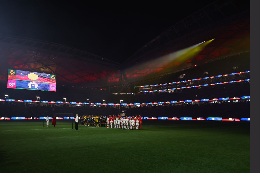 A general view is seen as the welcome to country is given during the International Friendly Match between the Australia Matildas and Canada at Allianz Stadium on September 06, 2022 in Sydney, Australia. (Photo by Mark Metcalfe/Getty Images)