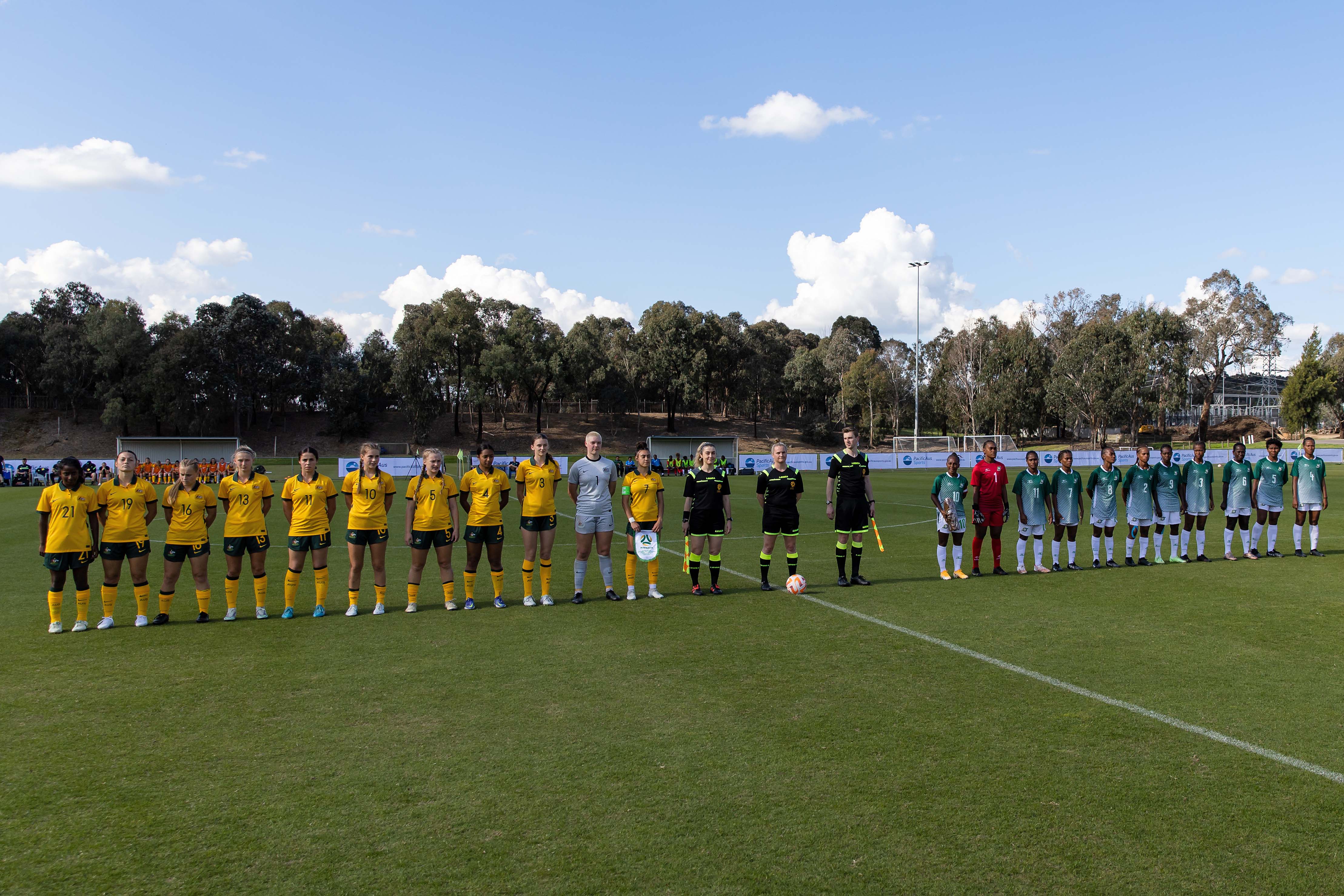 The CommBank Young Matildas and Solomon Islands during the PacificAus Sports Four Nations Tournament in 2021.