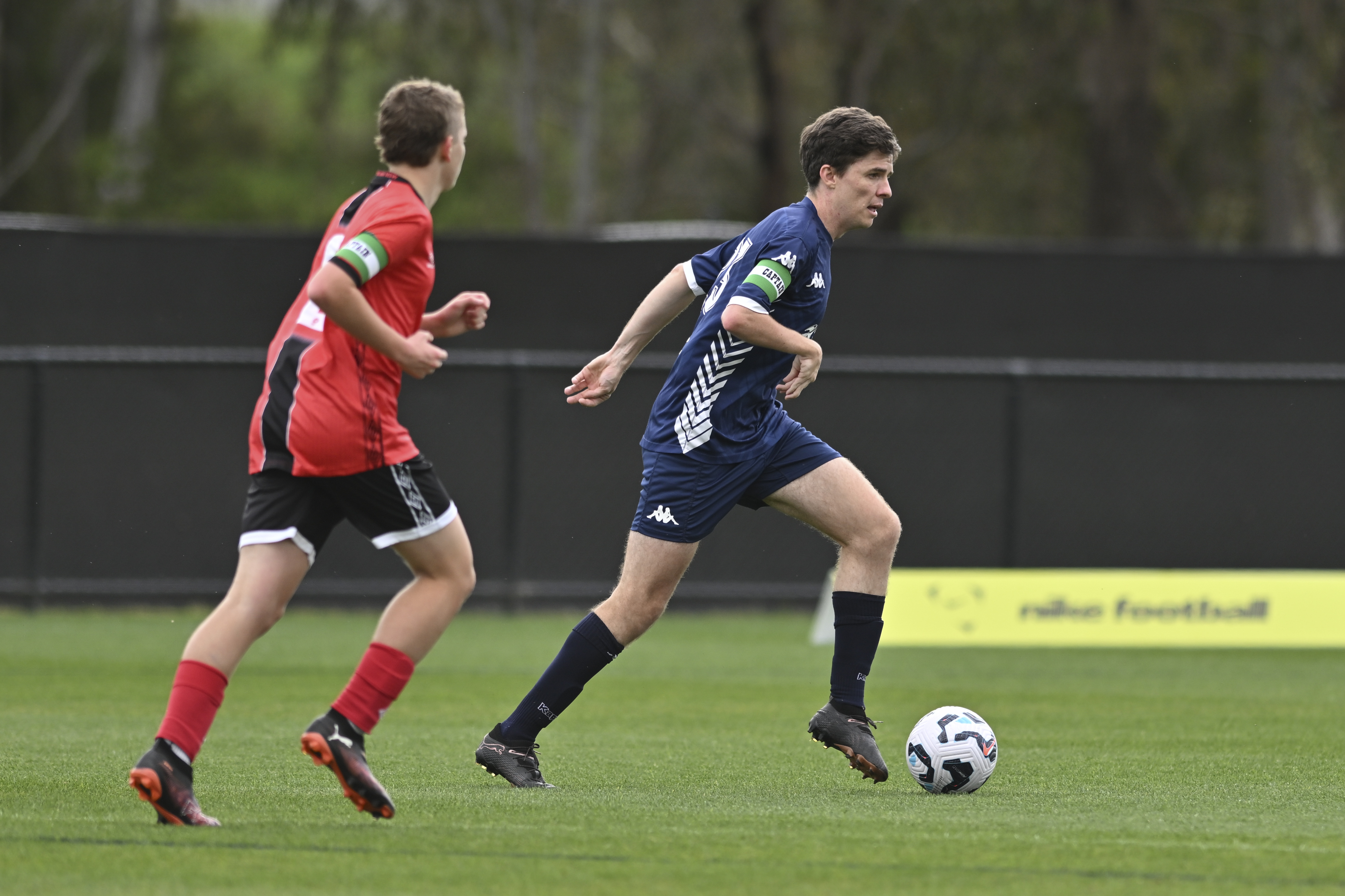 Angus Macgregor advances the ball into open space. Photo: Mark Avellino/Football Australia