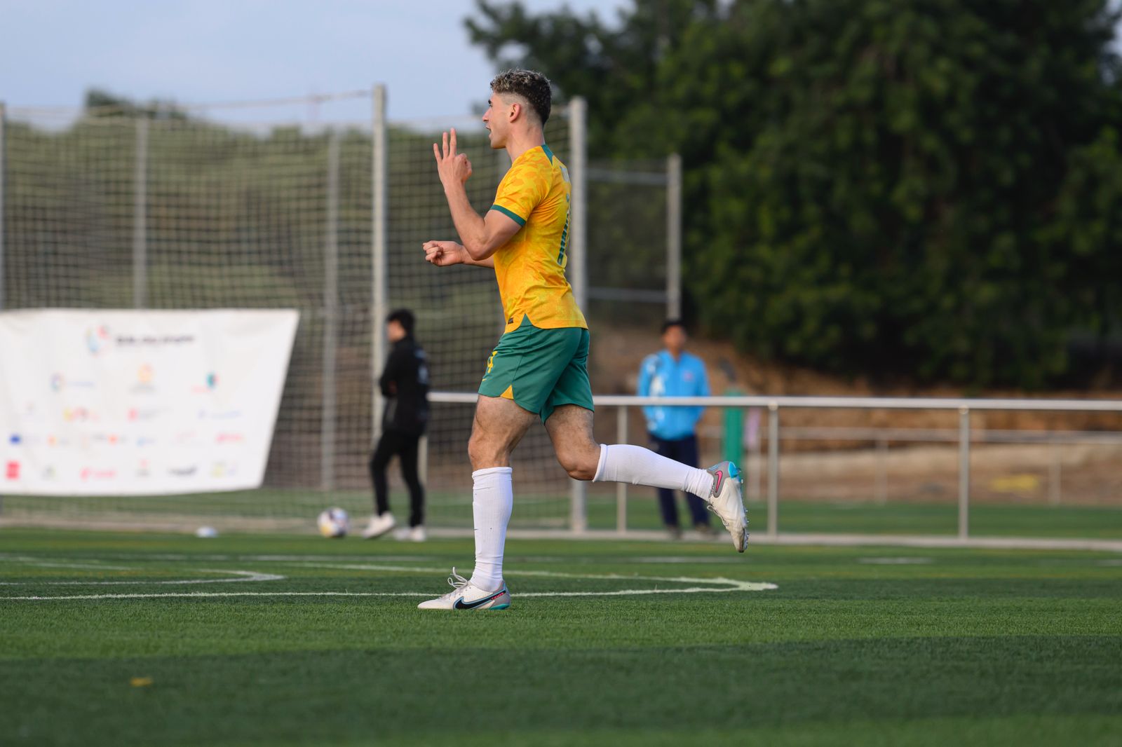 Augistine Murphy celebrates his hattrick 