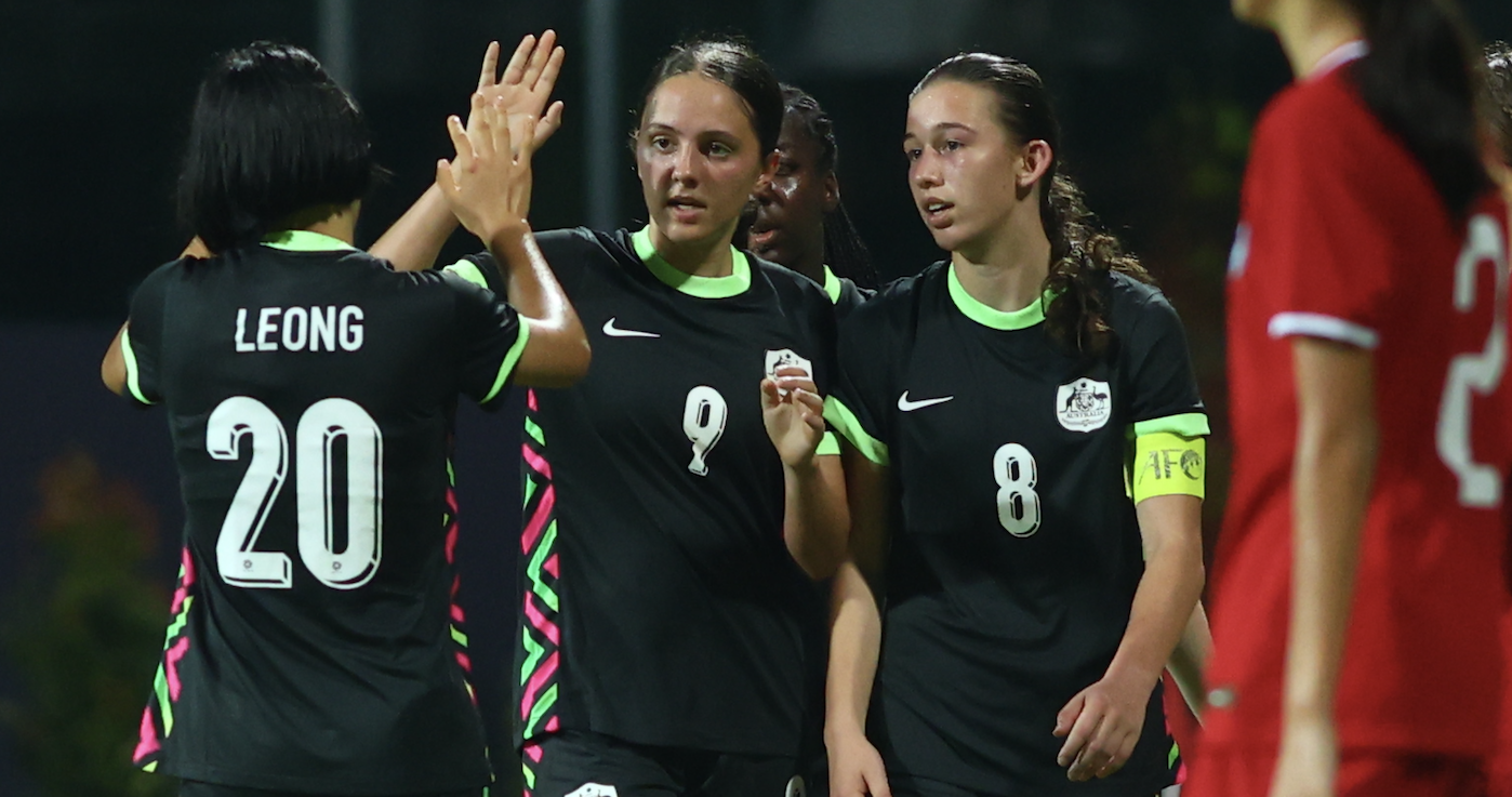 CommBank Junior Matildas celebrate a goal