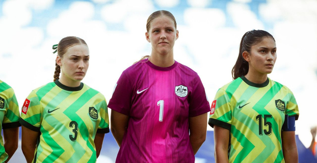 Ilona Melegh (centre) before the AFC U-20 Women's Asian Cup 2026 game against Chinese Taipei (photo: Tiff Williams)