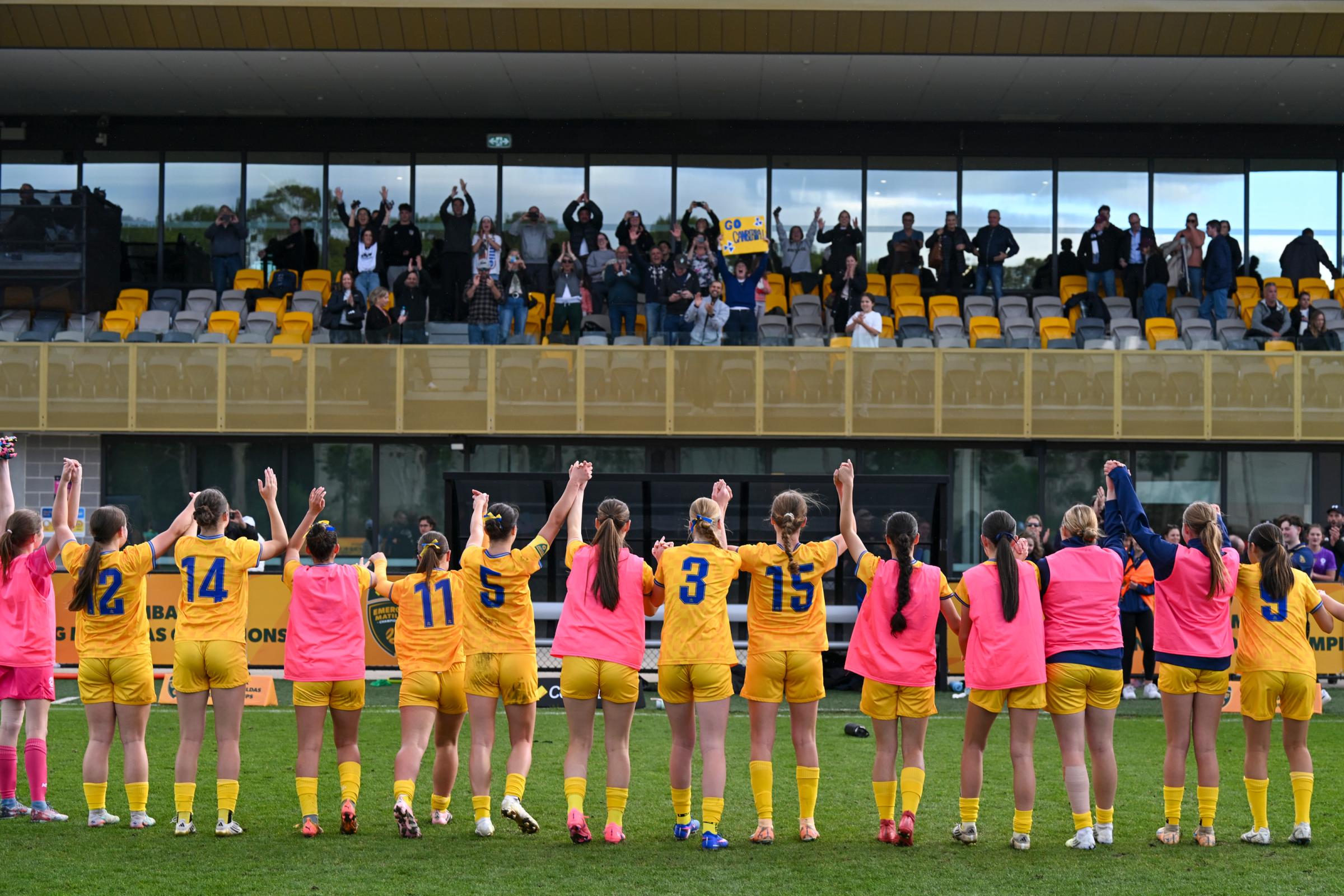 Capital Football celebrate after making the CommBank Emerging Matildas semi-finals | Mark Avellino