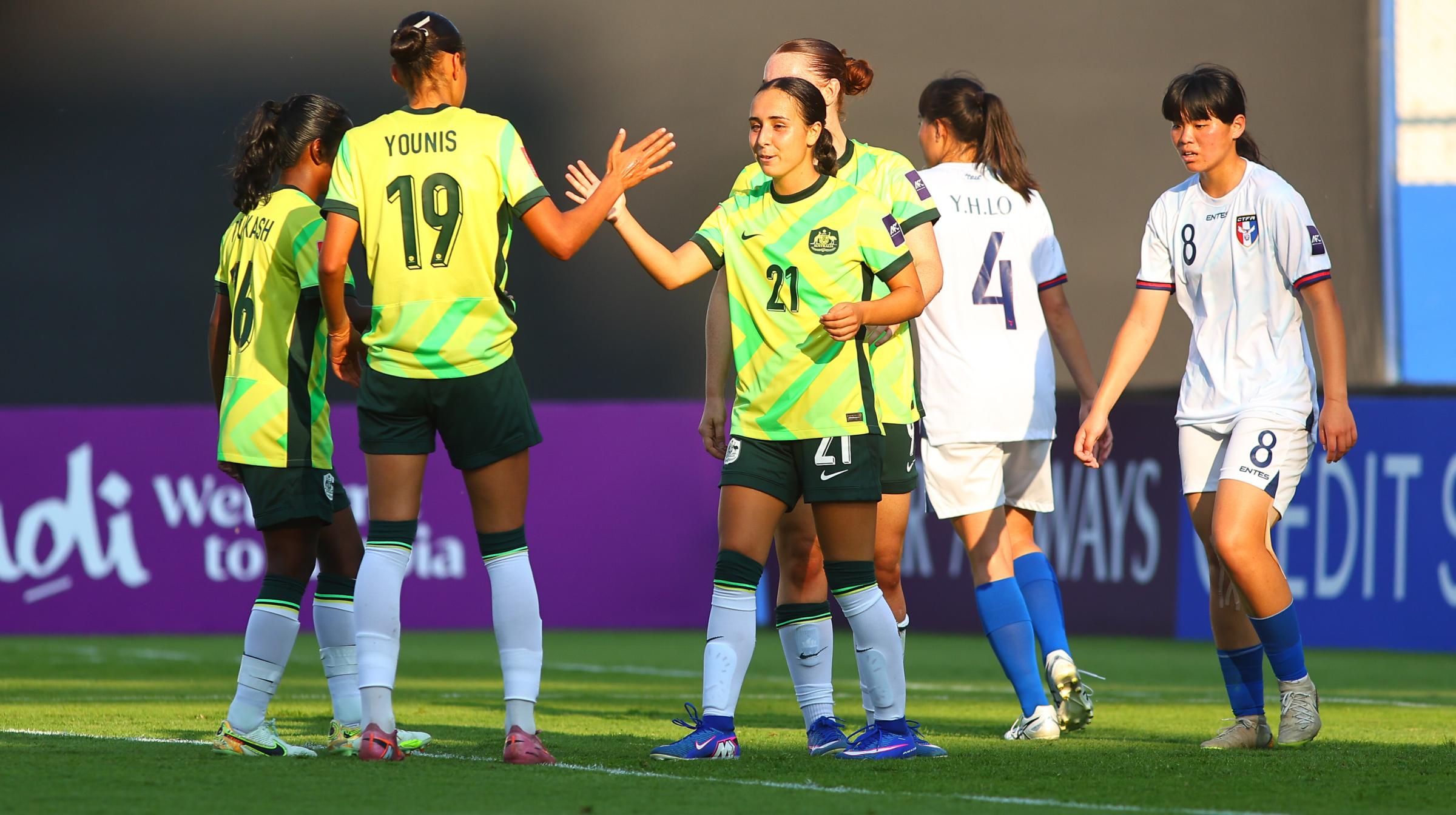 CommBank Young Matildas celebrate after defeating Chinese Taipei at the AFC U20 Women's Asian Cup - AFC