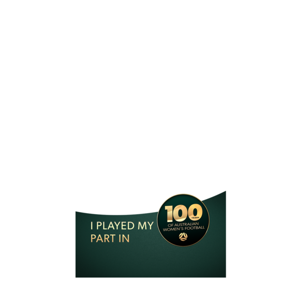 Use this 1080x1080 frame on social media to celebrate playing your part in 100 years of women's football in Australia.