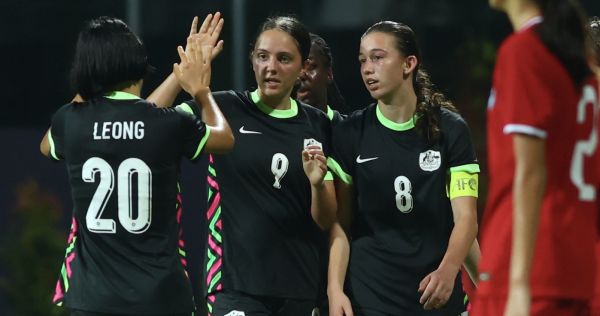 CommBank Junior Matildas celebrate a goal