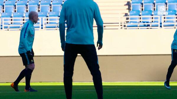 Socceroos train in Oslo