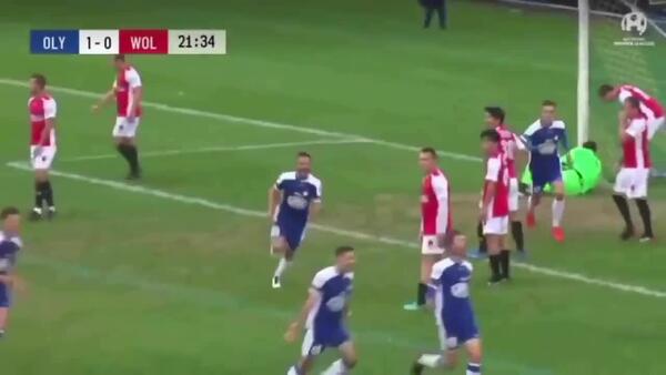 Tom Whiteside scores a stunning goal for Sydney Olympic