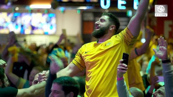 Socceroos fans watch Denmark game