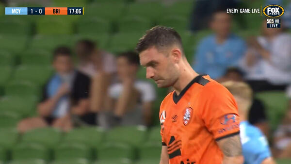 CHANCE: O'Shea - Brisbane threatening Glover from the dead ball