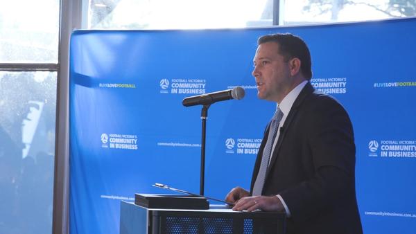 James Johnson speaks at Football Victoria's Community in Business Member Breakfast - 26 March 2021