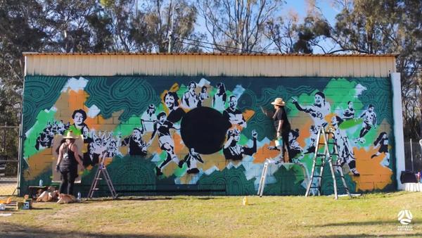 Mural timelapse: 100 years of Women's Football in Australia