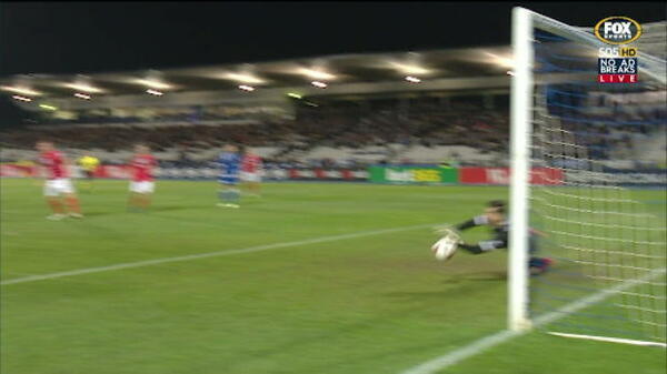 South Melbourne keeper's stunning save