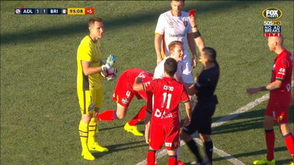 Theo sees red against Adelaide