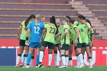 Under-23 Australian side in a huddle